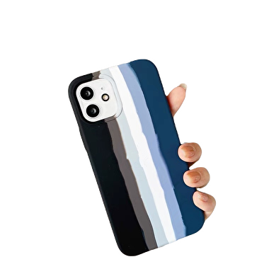 Piili iPhone 11 Gökkuşağı Lansman Kılıfı - Siyah 6944629127912