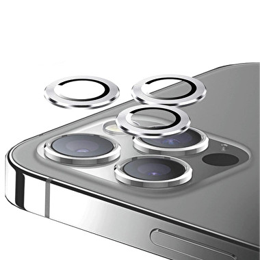 Piili iPhone 13 Pro/ Max Lens Koruyucu - Gümüş 6944629131995