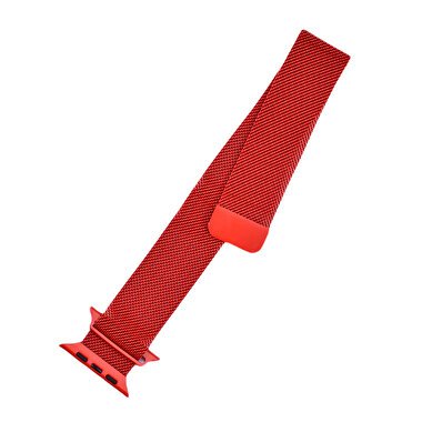 Piili Apple Watch Metal Kayış 42/44/45 - Kırmızı 6944629143431