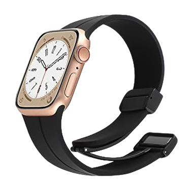 Piili AppleWatch 42-44-45-49 mm Rubber Kayış-Siyah 6944629155038