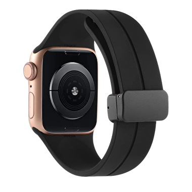 Piili Apple Watch 38-40-41 mm Rubber Kayış Siyah 6944629155199
