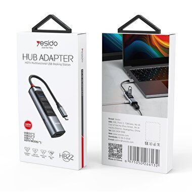 Yesido 5 in 1 Dönüştürücü Siyah 6971050266132