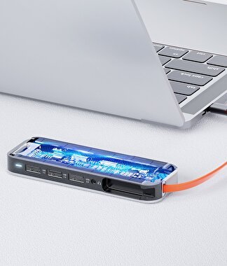 Rock Multi Fonksiyon 8 in 1 Type-C Dönüştürücü 6972626345749
