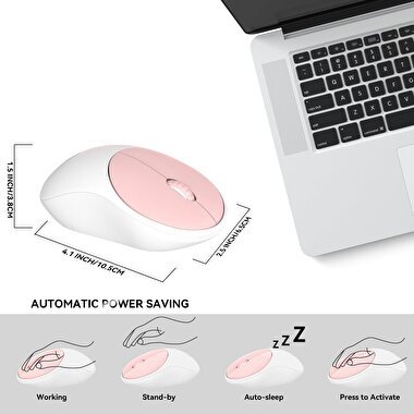 FD Kablosuz Klavye Mouse Seti 2.4 Ghz - Pembe 6973709120734