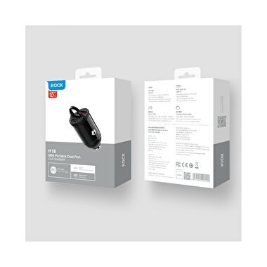 Rock 30W PD Hızlı Araç Şarj Cihazı - Siyah 6974282129220