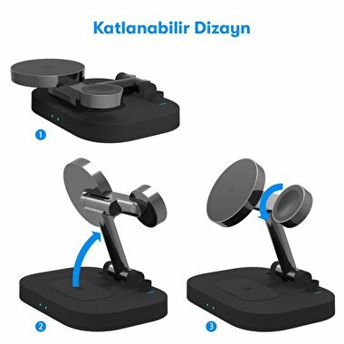 Newface Kablosuz Şarj Masaüstü Set - Siyah 8683140538651