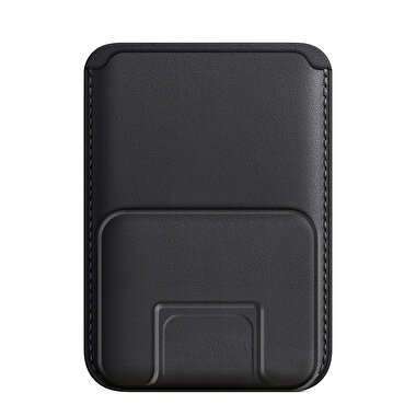 Buff iPhone WalletMag Stand Deri Cüzdan - Siyah 8683548210746