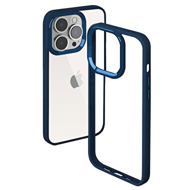 Buff iPhone 14 Pro Max Hybrid Corner Mavi Şeffaf Kılıf 8683548212399