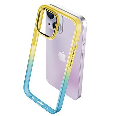Buff iPhone 14 Plus Air Bumper Rainbow Kılıf-Sarı 8683548213228