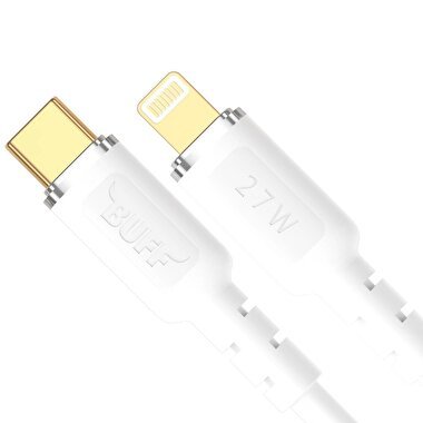 Buff 27W Type-C TO Lightning 3.0A 1.2M Kablo-Beyaz 8683548214737