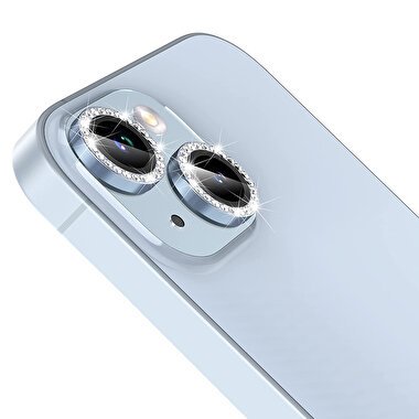 Buff iPhone 14/Plus Diamond Lens Koruyucu-Mavi 8683548216014