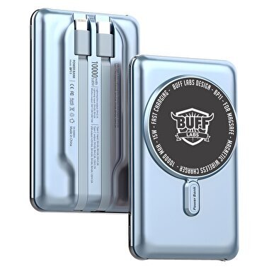 Buff 10000mAh Magsafe Ekranlı Powerbank - Mavi 8683548216779