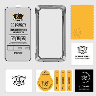 Buff iPhone 15 Plus 5D Privacy Ekran Koruyucu 8683548216915
