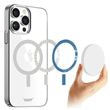 Buff iPhone 15 Pro MagSafe Slim Fit Kılıf Silver 8683548217950