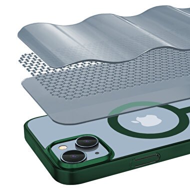 Buff iPhone 15 Plus MagSafe Slim Fit Kılıf   Green 8683548218032