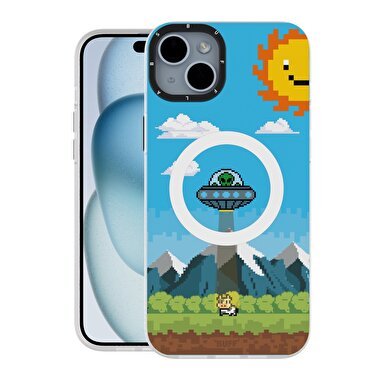 Buff iPhone 15 MagKit Desenli Kılıf UFO 8684387700177