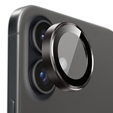Buff iPhone 16/Plus Metal Kamera Lens - Siyah 8684387701952