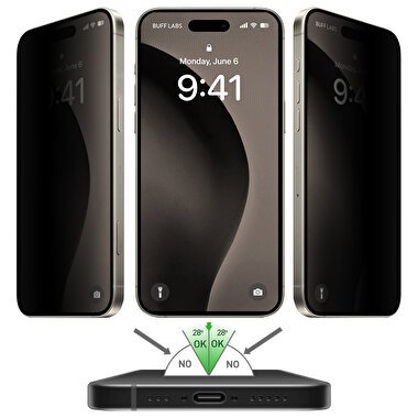 Buff iPhone 16 Pro Max Privacy EasyFit Ekran Koruy 8684387702119