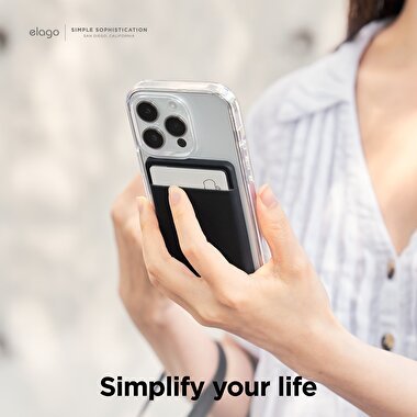 Elago MagSafe Silikon Wallet - Siyah 8809863850201