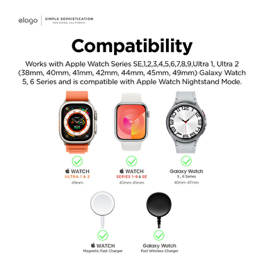 Elago Apple Silikon Watch Şarj Standı - Gri 8809863850645