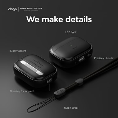 Elago AirPods Pro 2 EDC Kılıf  - Siyah 8809863851840