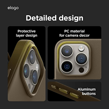 Elago Apple iPhone 15 Pro Max Deri Kılıf - Kahve 8809919812214