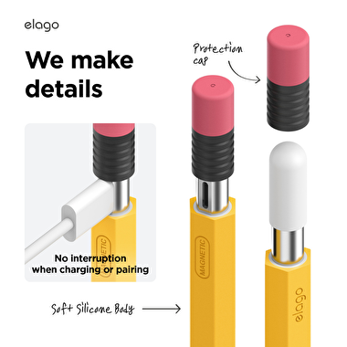 Elago Apple Pencil USB-C Uyumlu Kalem Kılıfı- Sarı 8809919812689