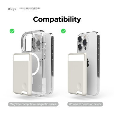 Elago MagSafe Silikon Wallet - Krem 8809919815093
