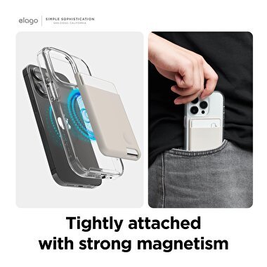 Elago MagSafe Silikon Wallet - Krem 8809919815093