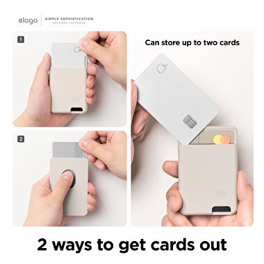 Elago MagSafe Silikon Wallet - Krem 8809919815093