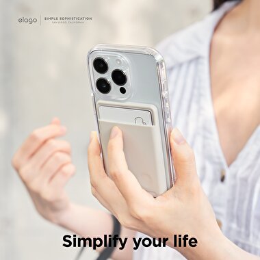Elago MagSafe Silikon Wallet - Krem 8809919815093