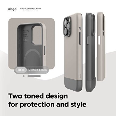 Elago iPhone 15 Pro Max Glide MagSafe Silikon-Krem 8809919816144
