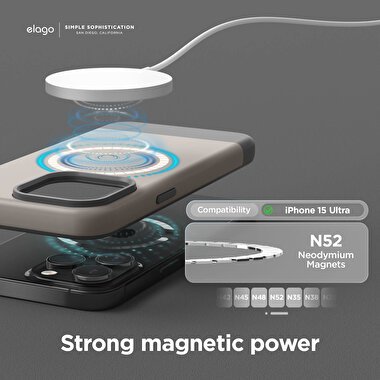 Elago iPhone 15 Pro Max Glide MagSafe Silikon-Krem 8809919816144