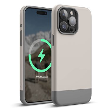 Elago iPhone 15 Pro Max Glide MagSafe Silikon-Krem 8809919816144