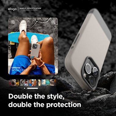 Elago iPhone 15 Pro Max Glide MagSafe Silikon-Krem 8809919816144