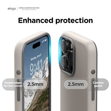 Elago iPhone 15 Pro Glide MagSafe Silikon - Krem 8809919816151