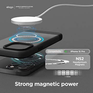 Elago iPhone 15 Pro Glide MagSafe Silikon - Siyah 8809919816182