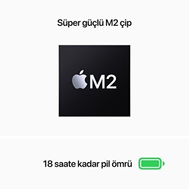 Apple MacBook Air 13' M2 Çip 8 Çekirdekli CPU 8 Çekirdekli GPU 16 GB Bellek 256GB SSD Gümüş  MC7V4TU/A