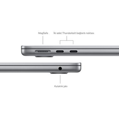 Apple MacBook Air 13' M3 Çip 8 Çekirdekli CPU 8 Çekirdekli GPU 16 GB Bellek 256GB SSD Uzay Grisi  MC8G4TU/A