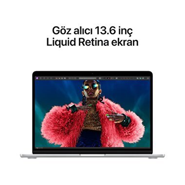 Apple MacBook Air 13' M3 Çip 8 Çekirdekli CPU 8 Çekirdekli GPU 16 GB Bellek 256GB SSD Gümüş  MC8H4TU/A