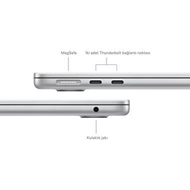 Apple MacBook Air 13' M3 Çip 8 Çekirdekli CPU 8 Çekirdekli GPU 16 GB Bellek 256GB SSD Gümüş  MC8H4TU/A