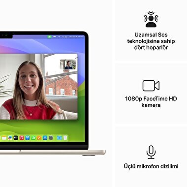 Apple MacBook Air 13' M3 Çip 8 Çekirdekli CPU 8 Çekirdekli GPU 16 GB Bellek 256GB SSD Yıldız Işığı  MC8J4TU/A