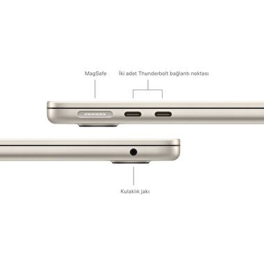 Apple MacBook Air 13' M3 Çip 8 Çekirdekli CPU 8 Çekirdekli GPU 16 GB Bellek 256GB SSD Yıldız Işığı  MC8J4TU/A