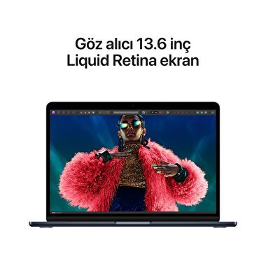 Apple MacBook Air 13' M3 Çip 8 Çekirdekli CPU 10 Çekirdekli GPU 24GB Bellek 512GB SSD Gece Yarısı  MC8Q4TU/A