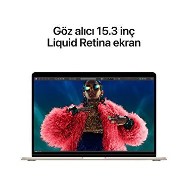 Apple MacBook Air 15' M3 Çip 8 Çekirdekli CPU 10 Çekirdekli GPU 16GB Bellek 256GB SSD Yıldız Işığı  MC9F4TU/A