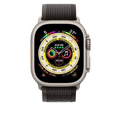 Apple Watch 49mm Siyah/Gri Trail Loop - S/M MQEP3ZM/A