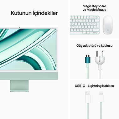 iMac 24 inc 4.5K M3 8CPU 10GPU 8GB 256GB Yeşil  MQRN3TU/A