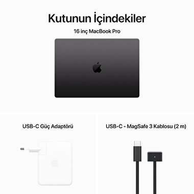 TEŞHİR - MacBook Pro 16 inc M3 Pro 12CPU 18GPU 18GB 512GB Uzay Siyahı  MRW13TU/A