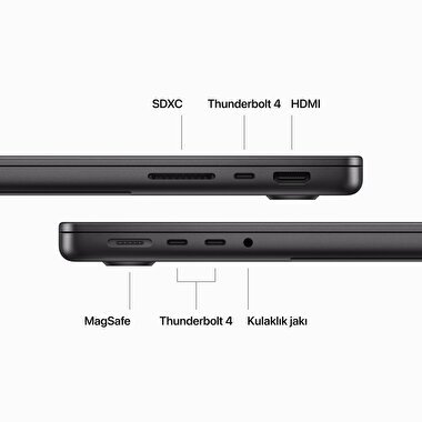 MacBook Pro 14 inc M3 Pro 12CPU 18GPU 18GB 1TB Uzay Siyahı  MRX43TU/A