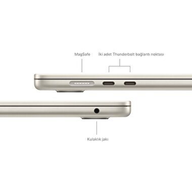 TEŞHİR - MacBook Air 15 inç M3 Çip 8CPU 10GPU 8GB Bellek 256GB SSD Yıldız Işığı MRYR3TU/A